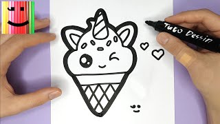 COMMENT DESSINER ET COLORIER UNE GLACE LICORNE TROP MIGNONNE  COLORIAGE POUR ENFANTS [upl. by Ardnaiek]