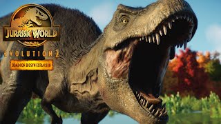 Cretaceous Autumn  Life in the Cretaceous  Jurassic World Evolution 2 🦖 4K 🦖 [upl. by Lilahk783]