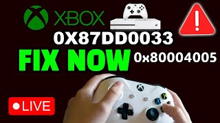 XBOX Not Working Error Code 0x87dd0033 amp 0x80004005 Xbox One Error Fix ✅ [upl. by Hamon408]