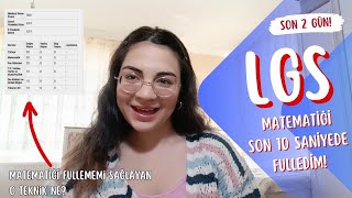 LGS Matematiği Son 10 Saniyede Nasıl Fulledim Bu Tekniği KESİN Kullan  lgs lgs2024 [upl. by Rodney]