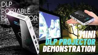 Mini DLP 4K Projector  HD Bluetooth Android 90  Unboxing amp Demonstration [upl. by Ahserak]