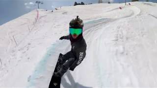 Friendly banked slalom snowboard La Plagne avril 2019 [upl. by Hennahane697]