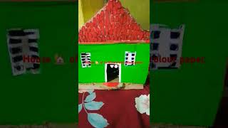 Cardboard and colourful paper house craftideas artandcraft short [upl. by Ellezaj797]