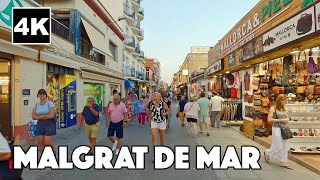 Malgrat de Mar Spain Summer Holiday Walk 4K [upl. by Ossy869]