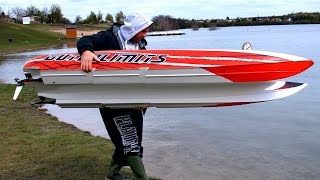 GIGANTIC POWERFUL RC POWERBOAT SPEEDBOAT HPR233 130 KMH BRUTAL SPEED 25000 WATT [upl. by Guyer407]