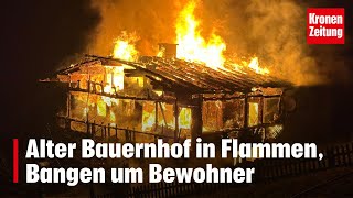 Alter Bauernhof in Flammen Bangen um Bewohner  kronetv NEWS [upl. by Datnow589]