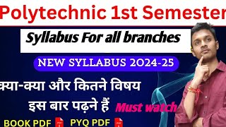 Polytechnic 1st semester Syllabus For All branch Civil Mechanical electrical Electronics [upl. by Gladdie]