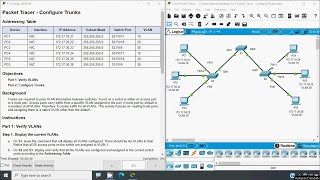 345 Packet Tracer  Configure Trunks [upl. by Yendys]