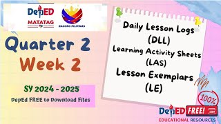 DepEd FREE FILES  Quarter 2 Week 2 DLL LE LAS [upl. by Lavine]