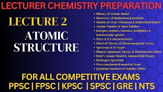 Atomic Structure  PPSC  FPSC  KPSC  SPSC  GRE CHEMISTRY [upl. by Lalittah]