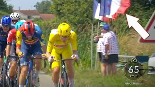 Tadej Pogacar Causes Panic in Hectic Crosswinds  Tour de France 2024 Stage 13 [upl. by Ahsilyt289]