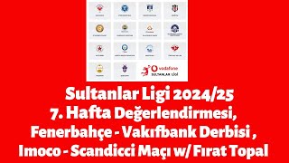 Sultanlar Ligi 202425 7 Hafta FenerbahçeVakıfbank Derbisi ImocoScandicci Maçı w Fırat Topal [upl. by Lyle]