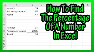 How To Calculate Or Find The Percent Percentage Of A Number In Excel Explained Excel Percentage [upl. by Cottle463]