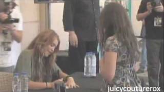 Miley Cyrus Autograph Session in Portugal 053010 VIDEO [upl. by Aihseken812]