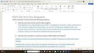 CIS27 Unit 10 Lecture Encryption Hash Digital Signature and Certificates [upl. by Adnaloj158]