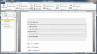 Word 2010  Sisällysluettelon tekeminen [upl. by Yeldahc]