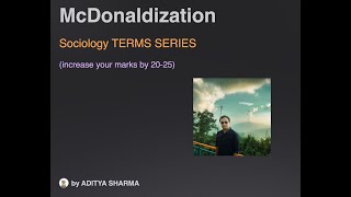 McDonaldization  Application in PYQ  Sociology Term series  Aditya sir [upl. by Perri]