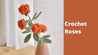 How To Crochet Roses  Crochet Flowers  Easy Crochet Tutorial  Free Crochet Pattern [upl. by Irap]