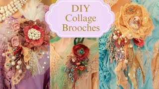 How To Make BEAUTIFUL Collage Brooches From Upcycled Materials [upl. by Shatzer213]