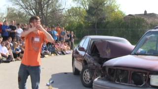 Distracted Driving Mock Crash  PapillionLa Vista High School 4172015 [upl. by Anilag219]