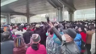 Chinese retirees take to streets to protest health insurance cuts [upl. by Anton]