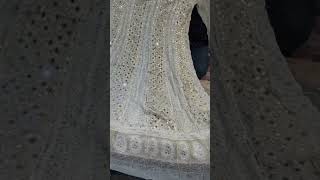 Pakistani wedding dress chikankari with kamdani and gota work pishwas pishwasdress pakistanibridal [upl. by Seuqram]