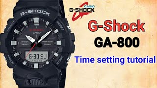 Casio GShock GA800 Time setting tutorial  TrendWatchLab [upl. by Mandeville]