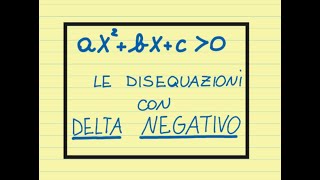 DISEQUAZIONI di secondo grado esercizi svolti   DELTA negativo [upl. by Hernandez]