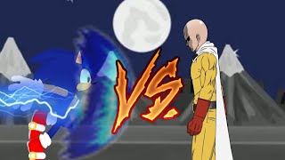 Saitama vs Sonic the hedgehog DC2 ANIMATION [upl. by Novyat]