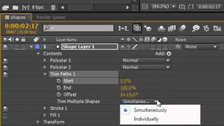 AE Basics 25 Shape Layers Part 9  Trim Paths [upl. by Woodhead933]