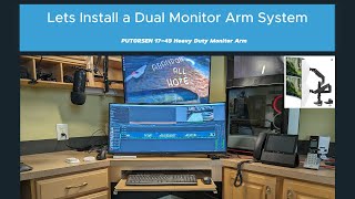 Installing PUTORSEN 1749 inch Duel Heavy Duty Monitor Arm system [upl. by Vories535]