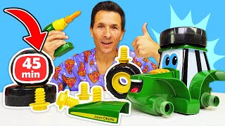 45 MIN 🚜 de jeux avec voitures et Johnny le tracteur pour enfants en français [upl. by Anelagna157]