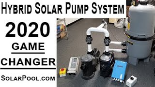 Hybrid Solar Pool Pump System with Flow Meter Controlled ACDC 247 Operation SolarPoolcom [upl. by Pavkovic]