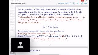 Lecture 3  Introduction to martingales on discrete probability spaces by Prof Rajeeva Karandikar [upl. by Westbrook719]