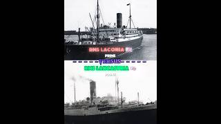 RMS LACONIA 🆚 RMS LANCASTRIA vs capcut youtubeshorts ww2 ship historicships oceanliner [upl. by Akyeluz]