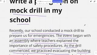 Write a paragraph on mock drill in my school [upl. by Ynttirb280]