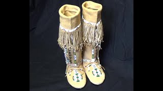 Beadwork project7  Southern Plains HiTop Moccasins [upl. by Ris]