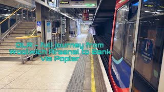 DLR Woolwich Arsenal to Bank via Poplar  Full Journey [upl. by Batsheva]