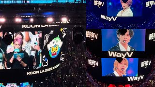 KCON LA 2023  NCT TAEYONG INTRODUCES WAYV ‘LOVE TALK’ STAGE they twerked 🫢 [upl. by Aivatan102]