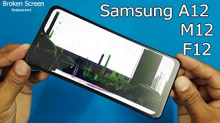 Samsung A12  M12 F12 Models Broken Screen Replacement  How to FIX a broken cracked phone screen [upl. by Parette]