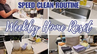 WEEKLY HOME RESET  SPEED CLEAN ROUTINE  SPEED CLEAN AFTER A BUSY WEEKEND [upl. by Atteloj]