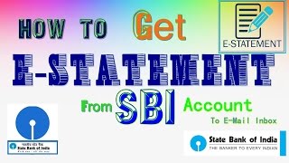 How to Get e Statement From SBI account free [upl. by Cordle]