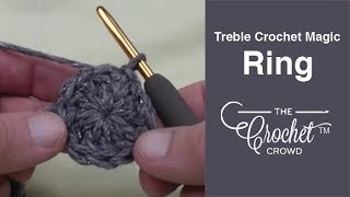 Crochet Magic Ring \ Adjustable Ring  Treble Crochet  BEGINNER [upl. by Llerdna442]