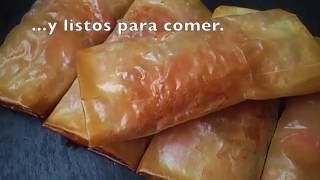 Rollitos de pasta filo con salchicha [upl. by Elkcim]