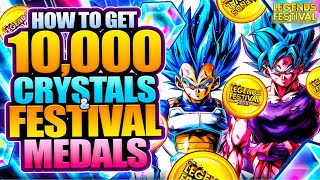 🔥 How To Get 10000 FREE CRYSTALS  How To Get Legends Festival Medals FAST  EASY DB Legends [upl. by Keli]