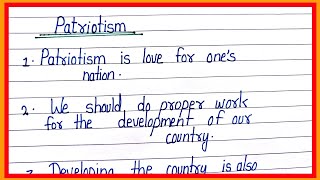 essay on patriotism in english10 lines on patriotism in english [upl. by Nnaesor]