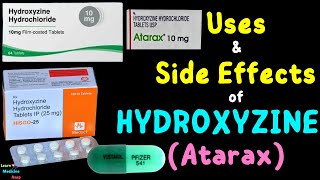 Hydroxyzine AtaraxVistaril – Side Effects Uses Mechanism of Action Dosage Interactions [upl. by Duahsar]