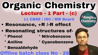 Organic Chemistry Class 11  c  Resonance Resonating structure of Phenol Aniline Nitro benzene [upl. by Notsek]