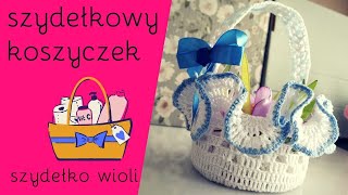 Szydełko Wioli  szydełkowy koszyczek z falbanką  na WIELKANOC i nie tylko crochetcrocheting [upl. by Ainak40]