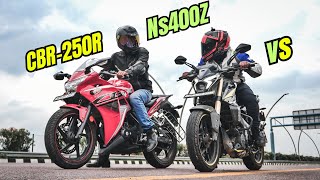 Honda CBR 250R Vs Bajaj Pulsar NS400Z Drag Race [upl. by Eniamaj]